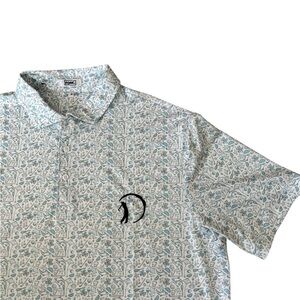 Fork Custom Gourmet & Golf Printed Polo -White /Light Blue Punta Mita XL